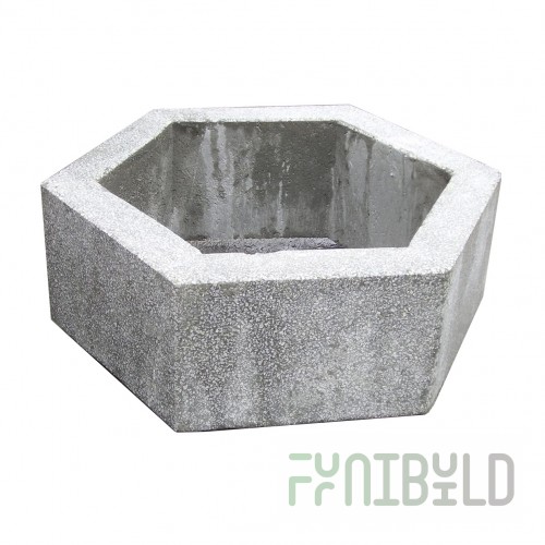 Concrete flowerpot C-6-1 hexagon