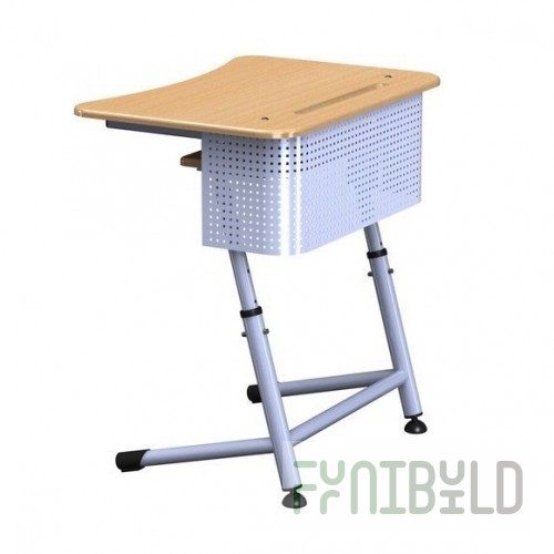 Desk with shelf and perforated screen K1