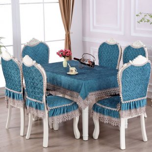 Tablecloth and chair covers with backrest, crown