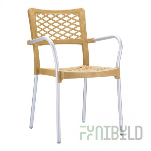 Plastic chair Bella, teak