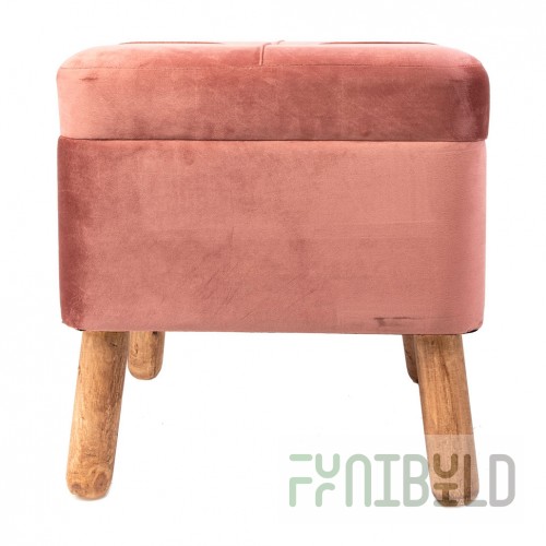 Pouf with storage compartment Dusty Rose small