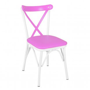 Crossback chair white/pink