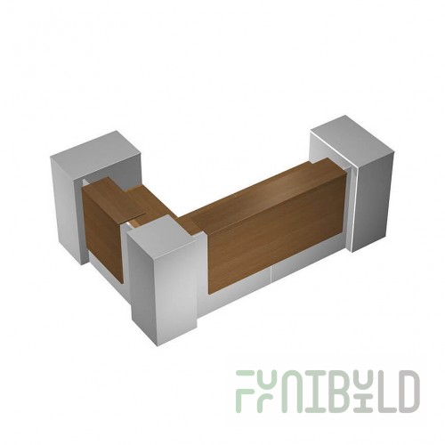 Reception desk Profiquadro corner with 2 pedestals, right
