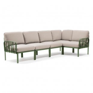 Plastic sofa with cushions Komodo 5 agave/ panama