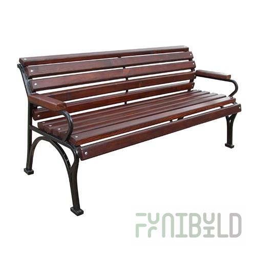Classic bench with armrests