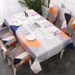 Tablecloth and chair covers with backrest, tropical