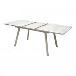 Table Aruba 160 cappuccino glazed glass