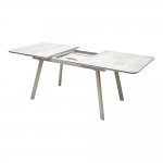 Table Aruba 160 cappuccino glazed glass