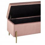 Tudor bench with drawer pink velor