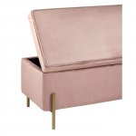 Tudor bench with drawer pink velor