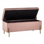 Tudor bench with drawer pink velor