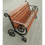 French Wicker Bench with Armrest