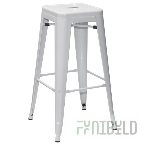 Tolix bar stool White glossy