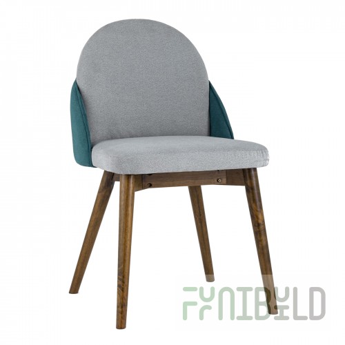Chair HELGA light grey/turquoise