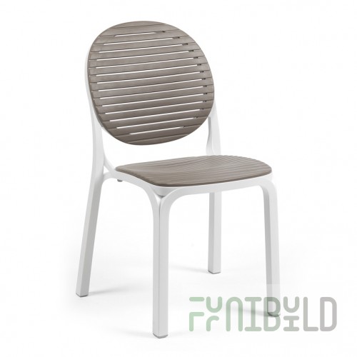 Plastic chair Dalia, white, tortora