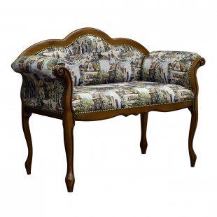 Luisa bench with two armrests and a backrest