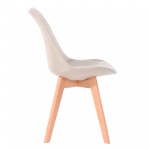 Tariq chair, beige, wood legs