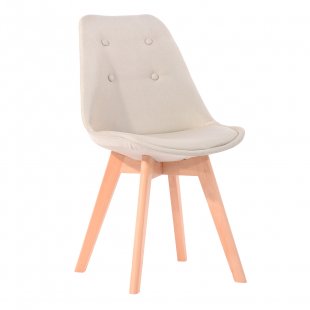 Tariq chair, beige, wood legs