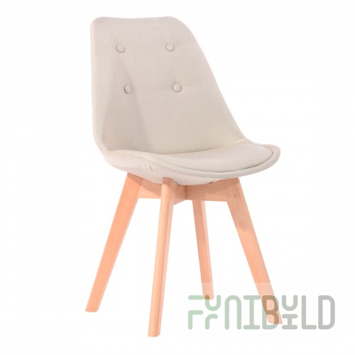Tariq chair, beige, wood legs