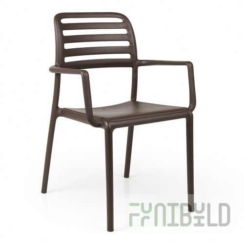 Costa plastic chair, coffee