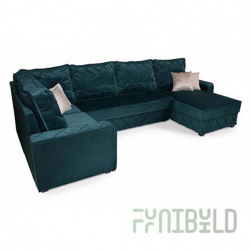 Buckler corner sofa with ottoman