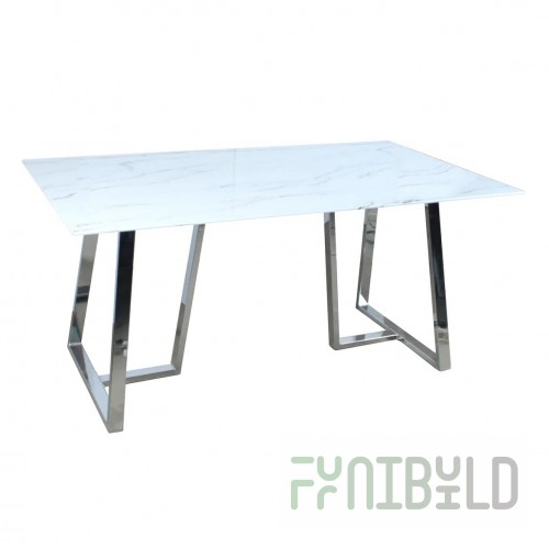 Dining table Dallas white/glass