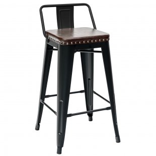Tolix Soft semi-bar stool Black matte