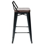 Tolix Soft semi-bar stool Black matte