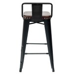 Tolix Soft semi-bar stool Black matte