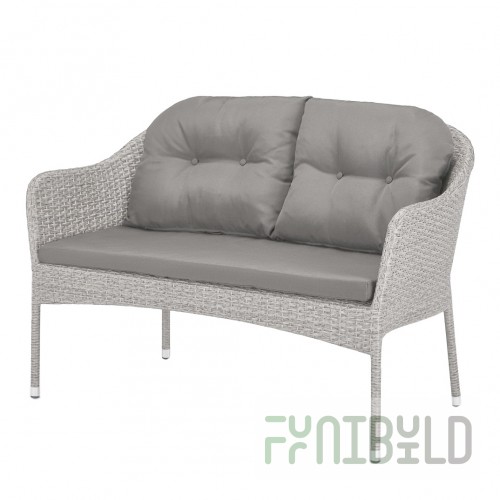 Wicker sofa made of artificial rattan Glassan, latte
