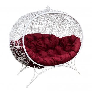 Beehive chair on rattan stand