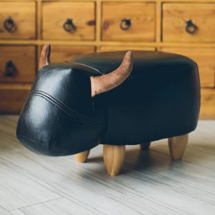 Pouf Bychok, black, without box and lid