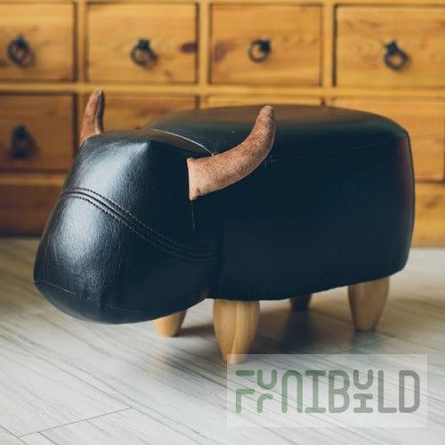 Pouf Bychok, black, without box and lid