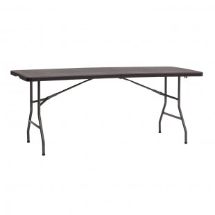 Folding suitcase table, brown