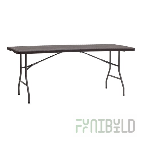 Folding suitcase table, brown