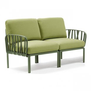 Plastic sofa with cushions Komodo 2, frame color agave, upholstery avocado