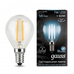 Lamp (LED) LED Gauss 7W 4100K Filament Globe