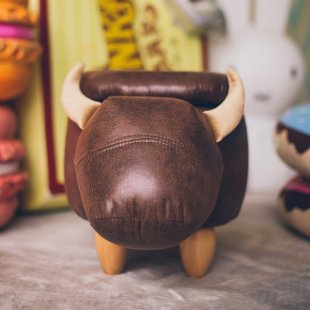 Pouf Bychok, brown gloss, with a box and a lid