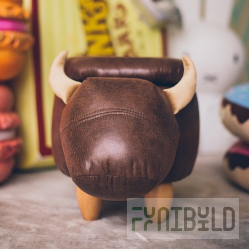 Pouf Bychok, brown gloss, with a box and a lid