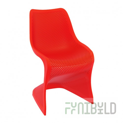 Plastic chair Bloom, red
