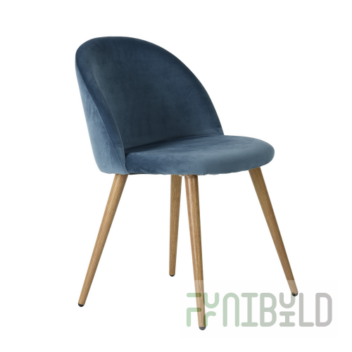 Chair Lyon, blue velour