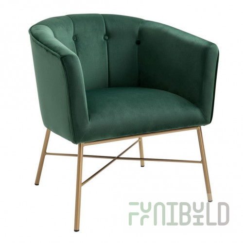Chalet armchair velour green