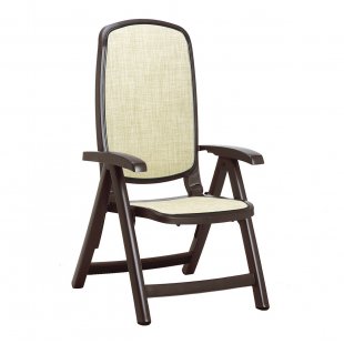 Plastic folding chair Delta, coffee, beige