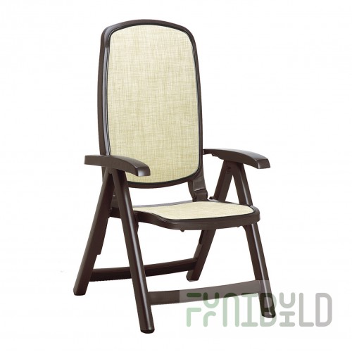 Plastic folding chair Delta, coffee, beige