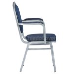 Chair Hit 25mm - aluminum frame, with rounded armrests, silver, blue crown Chair Hit 25mm - aluminum frame, with rounded armrests, silver, blue crown