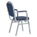 Chair Hit 25mm - aluminum frame, with rounded armrests, silver, blue crown Chair Hit 25mm - aluminum frame, with rounded armrests, silver, blue crown