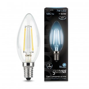 Lamp (LED) LED Gauss 7W E14 4100K Filament Candle