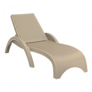Plastic chaise lounge GS 1009 cappuccino