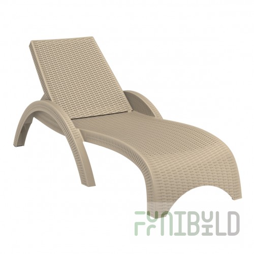 Plastic chaise lounge GS 1009 cappuccino