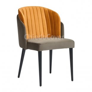 Half-chair Lily velour zizi, legs black enamel